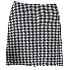 VTG Ralph Lauren Straight Skirt Wool Womens 10 Houndstooth Y2K Tartan Label