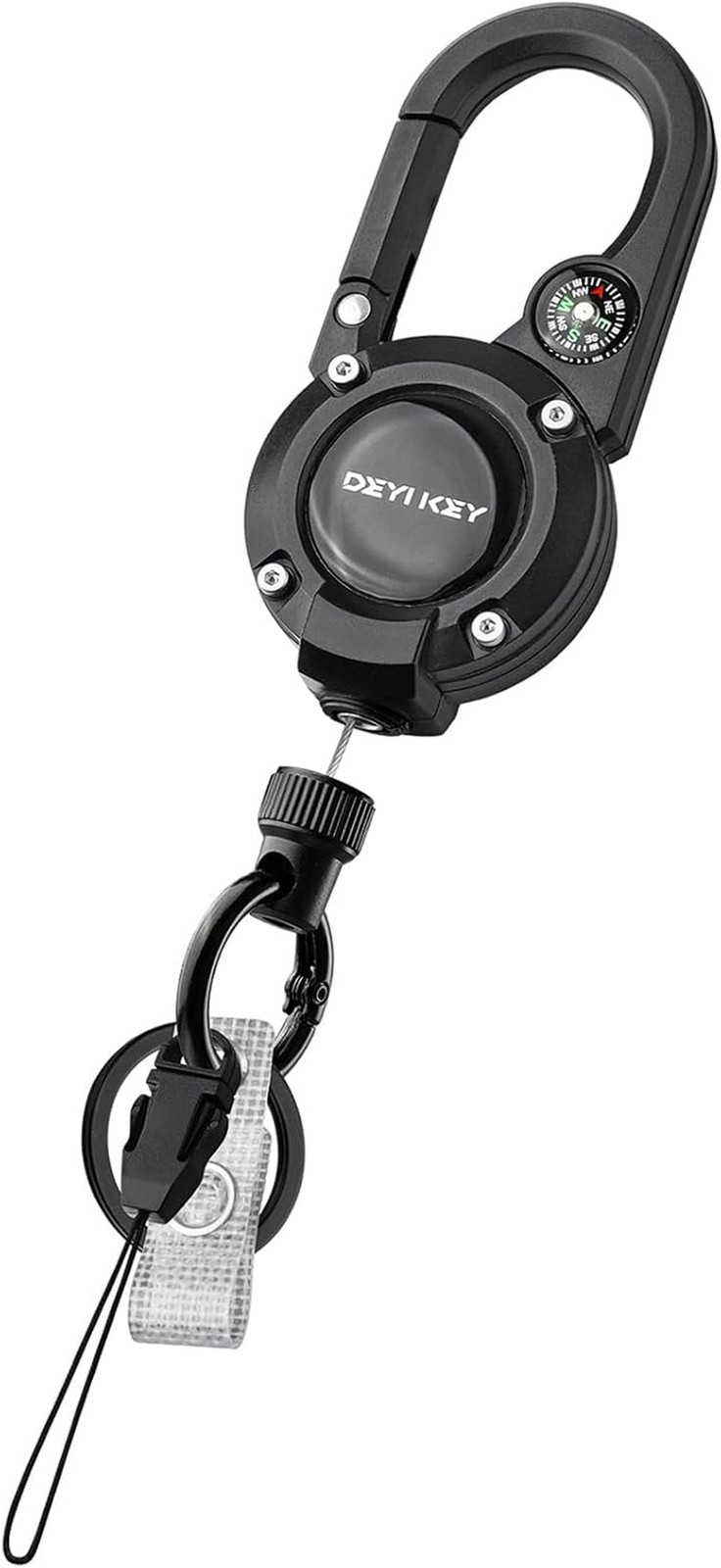 Retractable Keychain Heavy Duty Carabiner Badge Holder, Tact