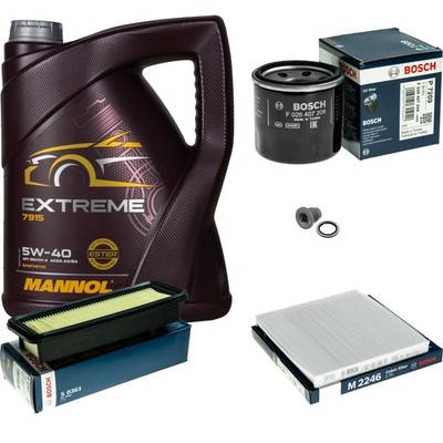 BOSCH Inspektionspaket 5 L MANNOL Extreme 5W-40 für Nissan Micra IV 1.2 DiG-S