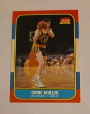 1986 Fleer Chris Mullin Rookie Card Golden State Warriors HOF #77. rookie card picture