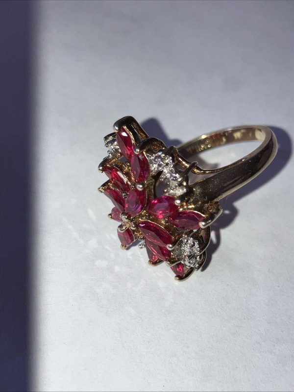 Red Ruby (Created) Cocktail Ring (7)