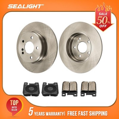 Ceramic Rear Brake Pads and Solid Rotors Kit for 1999-2000 Mercedes CLK430 D603