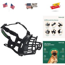 Size 5 BASKERVILLE Ultra Muzzle - Adjustable, Safe  Comfortable for Large Dogs