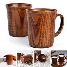 400ML Handmade Wood Cup Wooden Coffee Beer Mugs Breakfast Beer Milk Drinkware Te