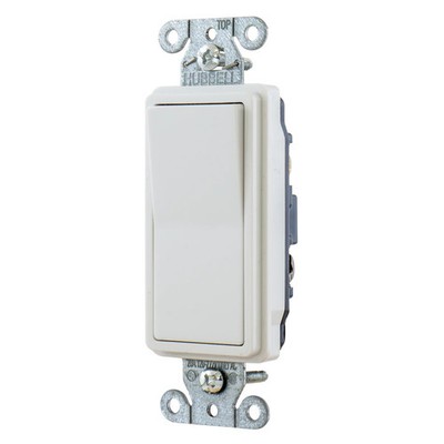 Hubbell DS320W AC Switch 20A 120/277V Thermoplastic 1 Pole Rocker