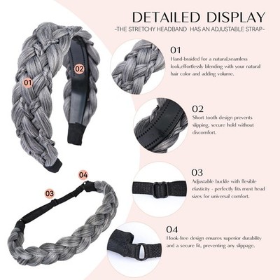Braided Headband Set for Women | Braid Headband with Teeth  display picture 1