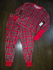 Joyspun Pajamas Woman's Velour Stretch Red Tartan Plaid SZ L XL 2XL Socks NWT