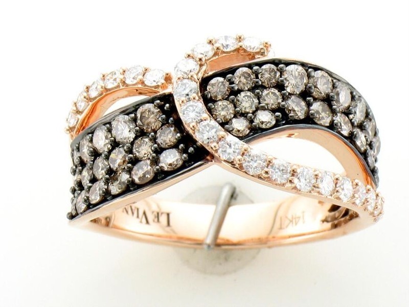 LeVian 1 1/8 cts White Diamond Ring in 14K Rose Gold Sz7.5
