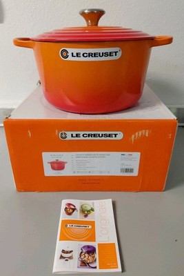 Le Creuset 10.25in & 6.5 Qt Deep Round Casserole Oven In Flame