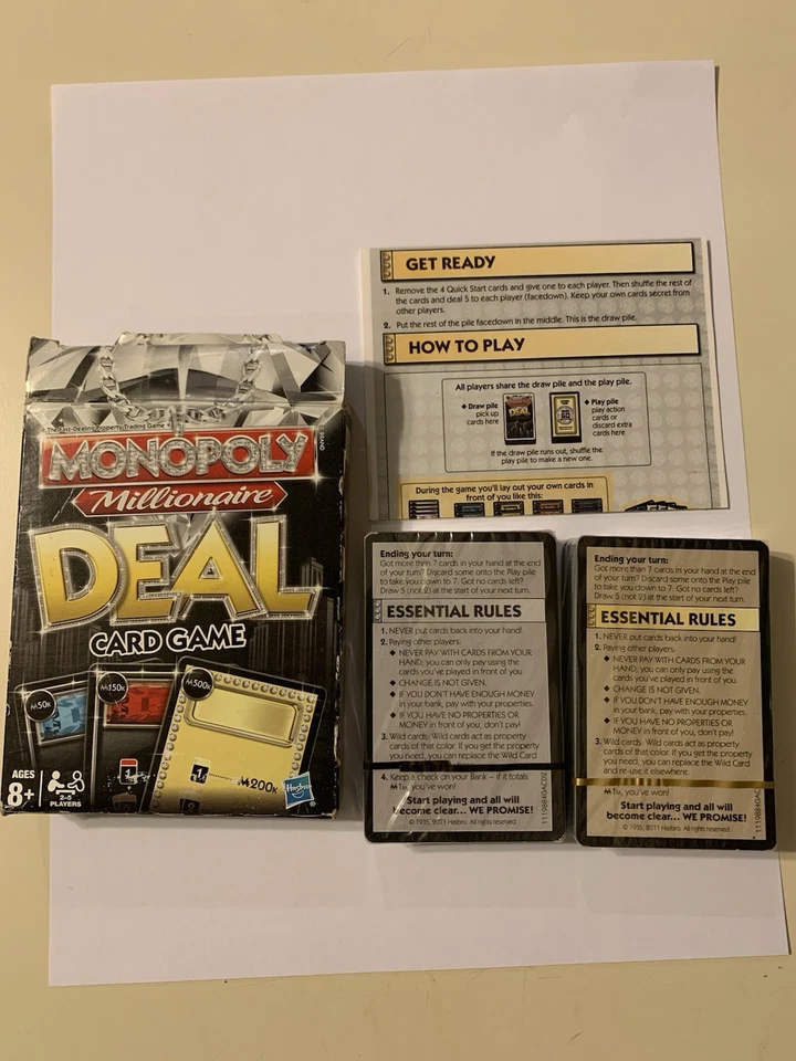Hasbro Monopoly Millionaire Deal Card Game New Open Damaged Box - Image 2 of 4