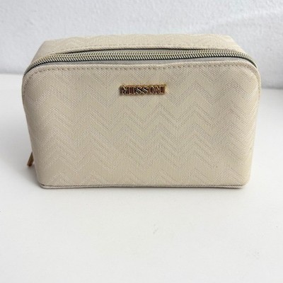 Missoni for Delta Airlines Beige Zigzag Amenity Cosmetic Bag Travel Pouch