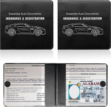2PCS Car Registration Insurance Holder, 10.6" 4.8" Essential Auto Card Document
