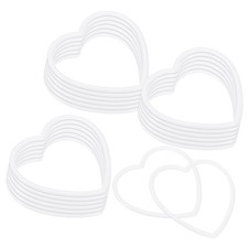 20-Pack Dream Catcher Rings,3.9 Inch Plastic Heart Shape for DIY Craft White