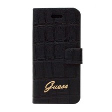 ETUI FOLIO BOOK COQUE GUESS CROCO POUR APPLE IPHONE 6 6S NOIR
