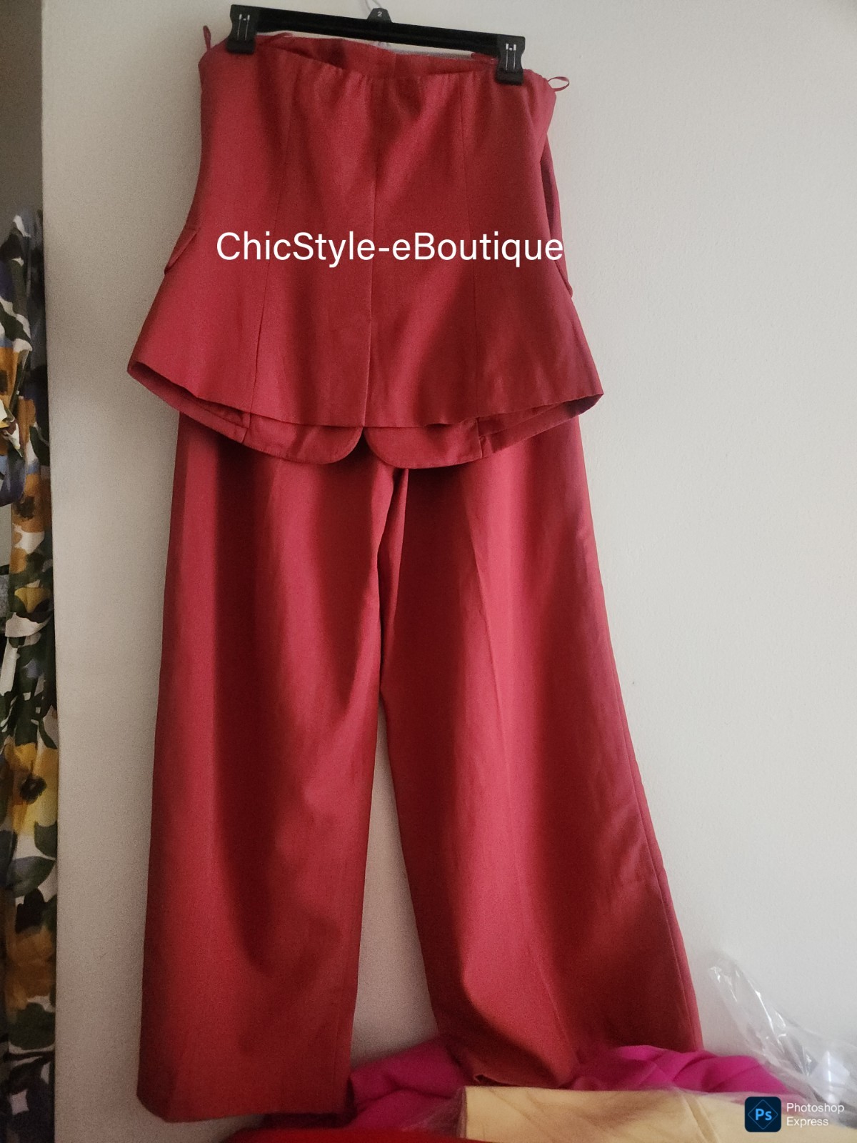 Zara Set Double-Breasted Strapless Top XXL + Double Pleat Pants L Zw Collection image 3