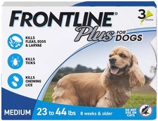 B20 Frontline Plus for Medium Dogs 23-44 Lbs. - 3 Doses New in Box