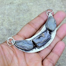 Favoloso ciondolo gioiello in argento sterling 925 druzy rosa del deserto 3,21"