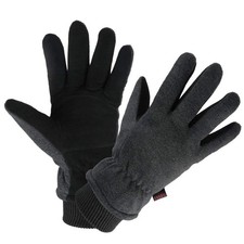 OZERO Warm Gloves Deerskin Leather Winter Thermal Glove Insulated Polar Gray