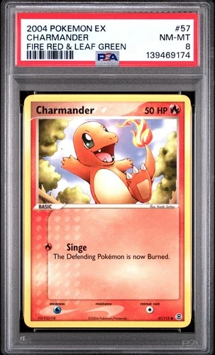 POKEMON 2004 EX Fire Red Leaf Green CHARMANDER #57 PSA 8