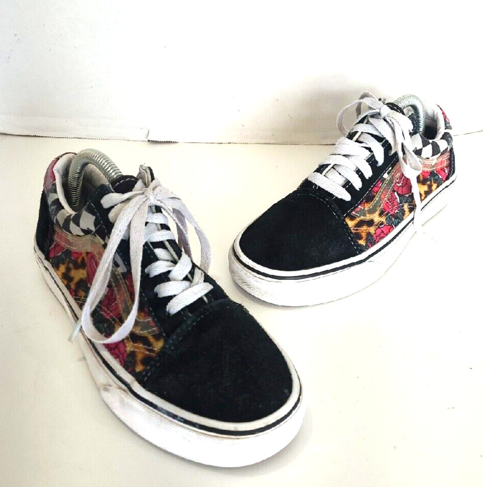 VANS Old School Sk8 Women's Size Black Suede Low Rose Leopard