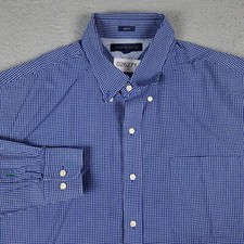 Tommy Hilfiger Shirt Mens XL Blue Check Casual Button Up Long Sleeve