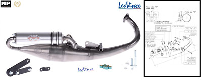 Leovince Marmitta TT Handmade Per Kymco 50 Super 8 Avant 2020 – Scarico A Risonanza In Alluminio, Omologato ECE