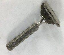 Gem Single Edge Razor, GREAT SHAPE Ornate Handle Made In USA Collect 1950s Era