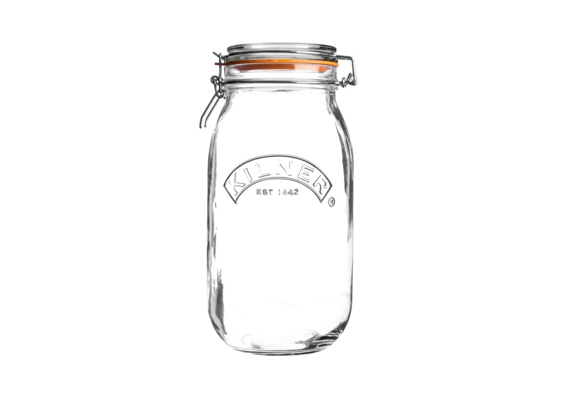 Kilner Cliptop Jar 2 litre Round Jam Food Storage Fruits Pickling Canister Veg