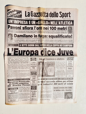 GAZZETTA DELLO SPORT 8. September 1982 Juventus - Pavoni - Maradona Laufsteg