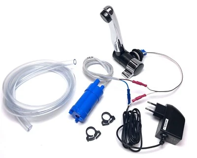 230V Camping mobile Comet Automatikwasserhahn mit Tauchpumpe und Netzteil