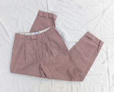 Uniqlo Ines De La Fressange Red Check Linen Cotton Trouser W 67cm
