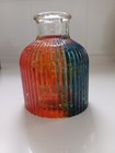 HAND MADE RESIN FLOWER VASE / PEN POT - BRAND NEW - RAINBOW COLOURS
