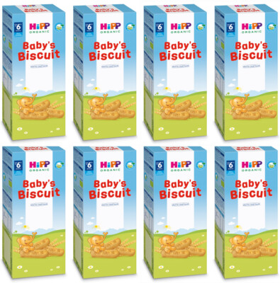 8 x HIPP Organic Baby Biscuits Snacks Cookies From 6+ Months 150g 5.3oz