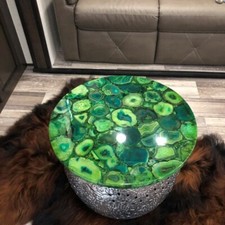Green Agate Coffee Dining Table Top It can be Customize Home Decor B'day gift