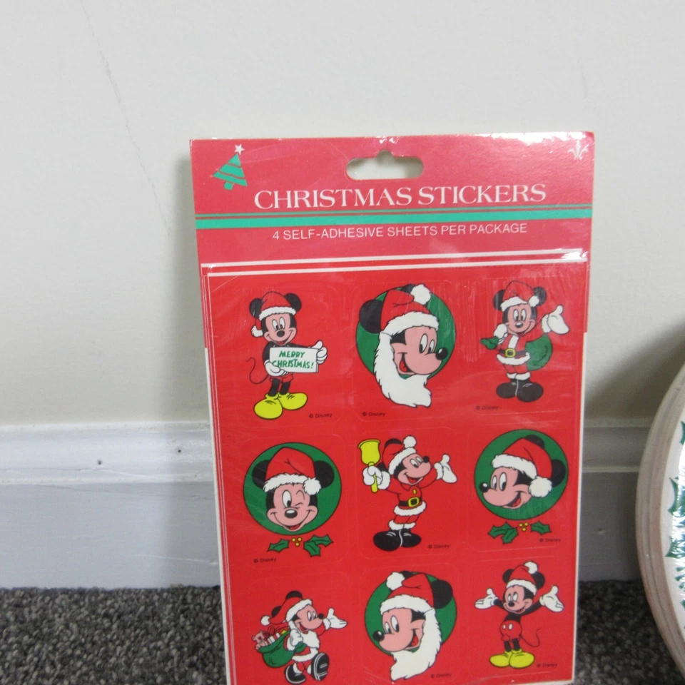 Platos y pegatinas de Navidad Disney Mickey Mouse nuevos precintados Foto 2 de 4