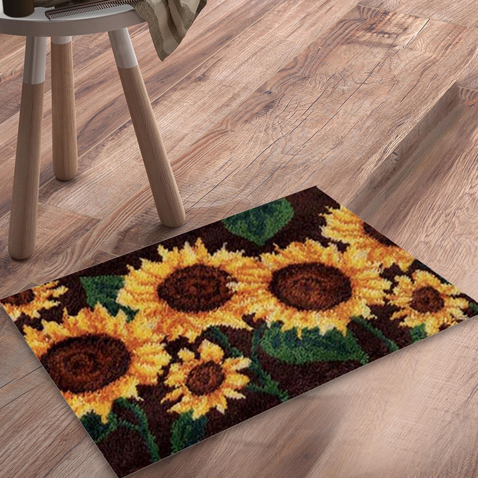 24 x 16" Sunflower Latch Hook Rug Kits Rug Hooking Kits Home Decor for Kids eBay