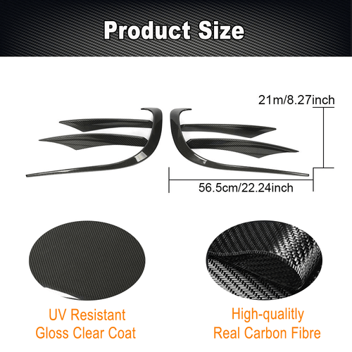 Divisor de aletas delanteras de carbono Canards se adapta a Mercedes C257 CLS400 550 2018-21 - Imagen 6 de 11