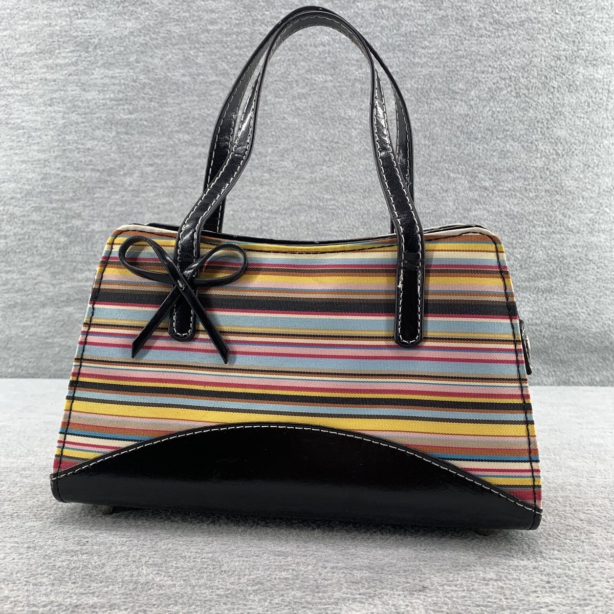 Hard Shell Multicolor Stripe Small Handbag Purse | eBay