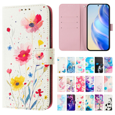 Handy Hülle für ZTE Blade A52 A73 A53 V40S V60 A75 Muster PU Leder Wallet Case