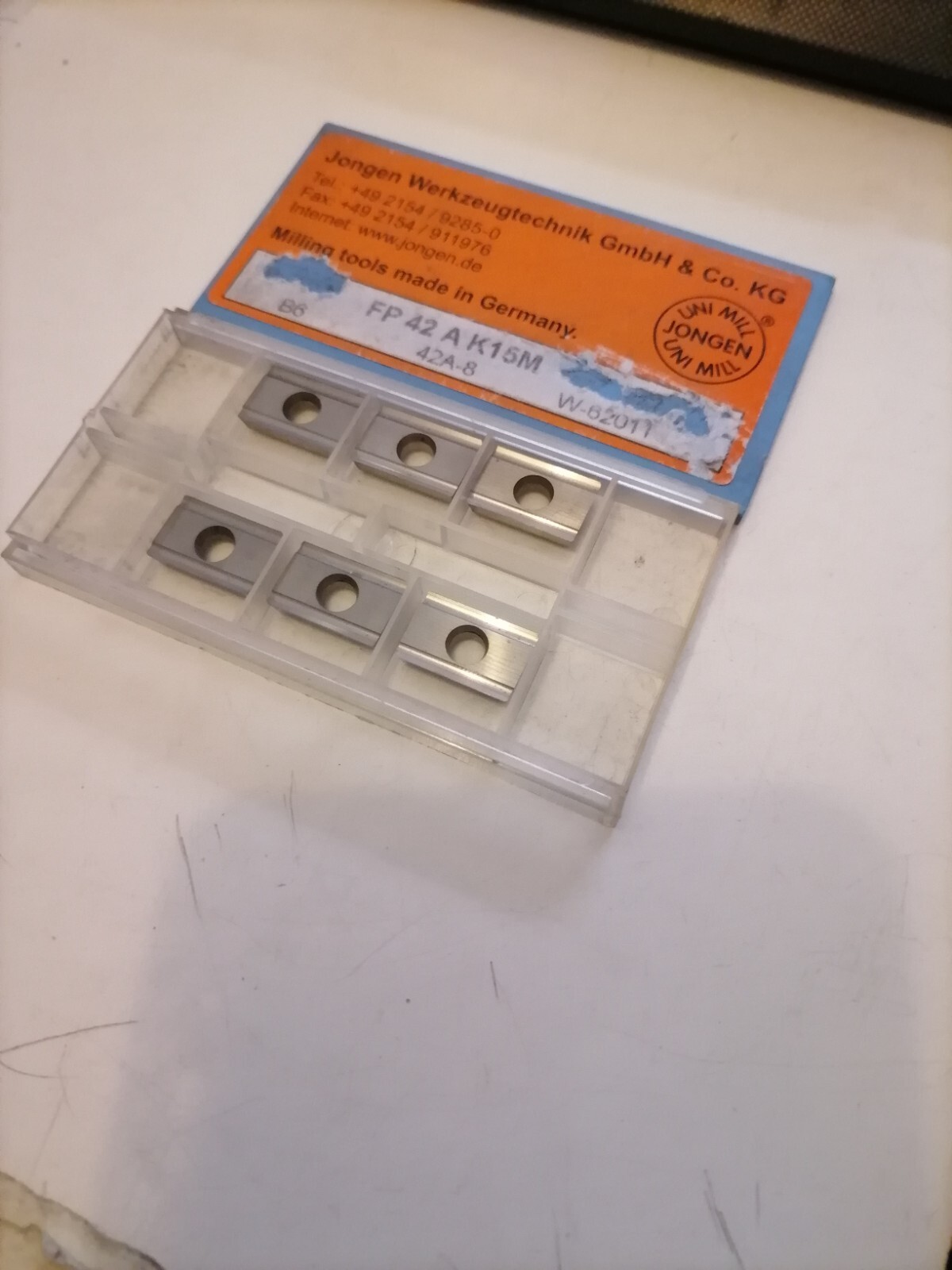 6 Pcs JONGEN UNI MILL Reversible Cutting Plates FP 42 A K15M B6 42A6