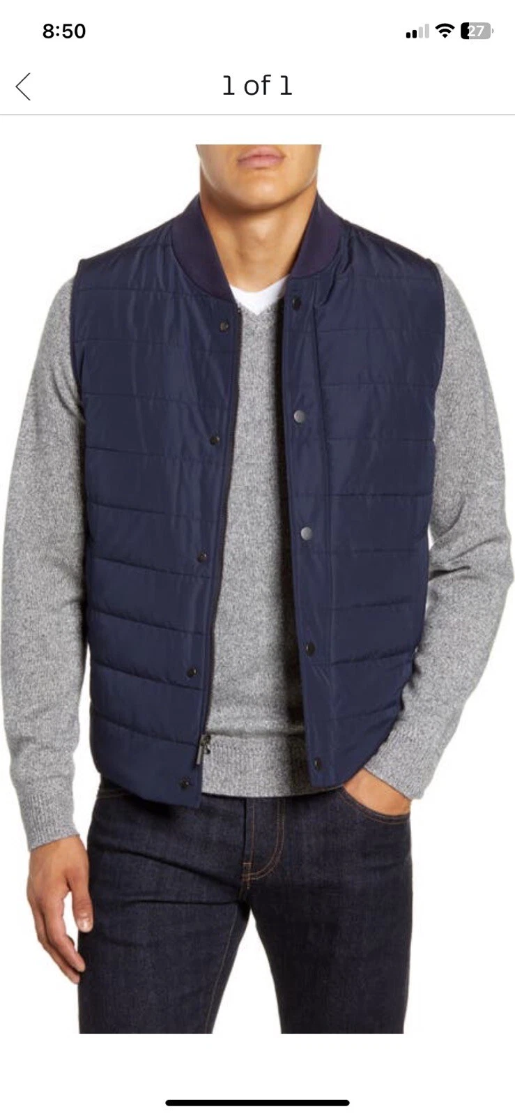 NWOT NORDSTROM Signature Quilted Puffer Vest Light Weight Men’s S