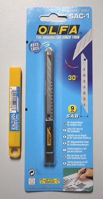 OLFA SAC-1 Edelstahl Cutter-Messer +10 OLFA SAB-10 30° Klingen Sparset, Wrapping
