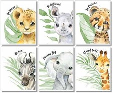 ANIMAL WALL ART Safari Animals Prints Nursery Decor 11x14 6ctPRINTS MADE PERFECT