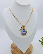 Collar conmemorativo de oro, collar fotográfico dorado con inscripción