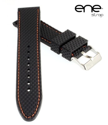 Premium ene strap Silikon Uhrenarmband Modell Cintano ON schwarz 24 mm