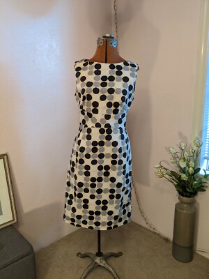 Nue Options fitted knee length sleeveless cotton dress sz 10 retro polka dot EUC | eBay Nue Options fitted knee length sleeveless cotton dress sz 10 retro polka dot EUC | eBay