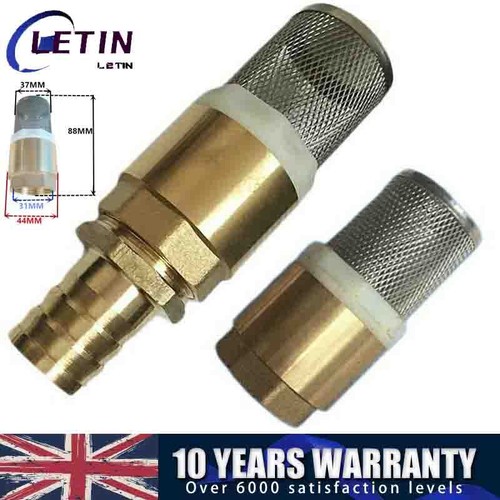 SENRISE 1 BSP Brass Check Valve With Strainer – Spring Non-Return Foot Valve For Pumps, Includes Hosetail