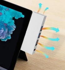 6 in1 Docking Station With USB 3.0 Port Hub For Surface Go Durable Accessories