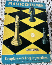 Vintage Spear's Games Plastic Chessmen. Original Box Leaflet. Chess Pieces