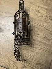 Metal Wire Cage Wine Bottle Cork Holder